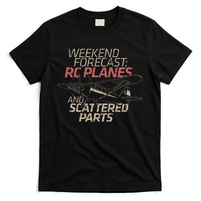 RC Plane Gift Weekend Forecast RC Pilot Model Airplane Lover T-Shirt