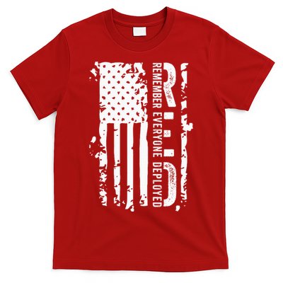 RED Remember Everyone Deployed Distressed Flag T-Shirt