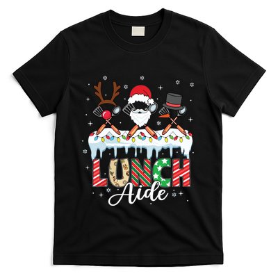 Reindeer Santa Snowman Lunch Aide Christmas T-Shirt