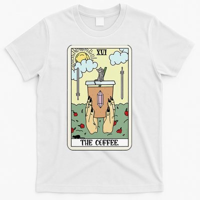 The Coffee Tarot Card Coffee Lover Caffeinated Witchy Hand T-Shirt