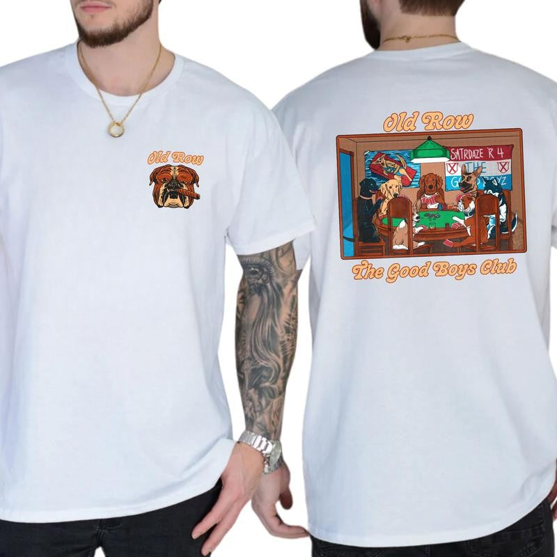 Old Row The Good Boys Dogs Club T-Shirt, Casual Menswear, Classic Cotton Top, Soft Fabric Shortsleeve Shirt