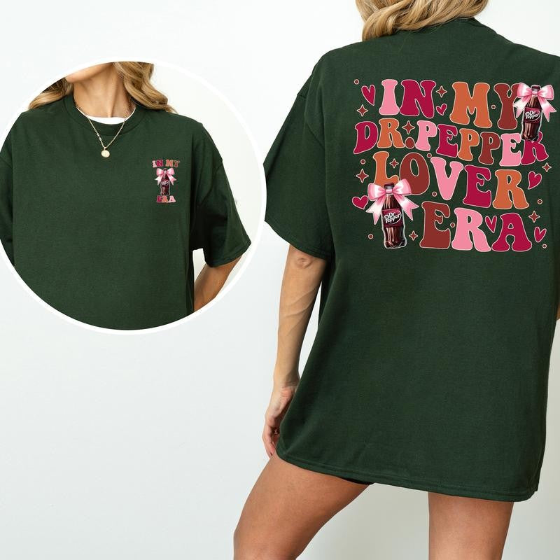 Cute In My Dr Pepper Lover Era T-Shirt, Dr. Pepper Tees for Girls, DrPepper Shirt, Christmas Drink Tshirt, Christmas Season Tops, Casual Womenswear