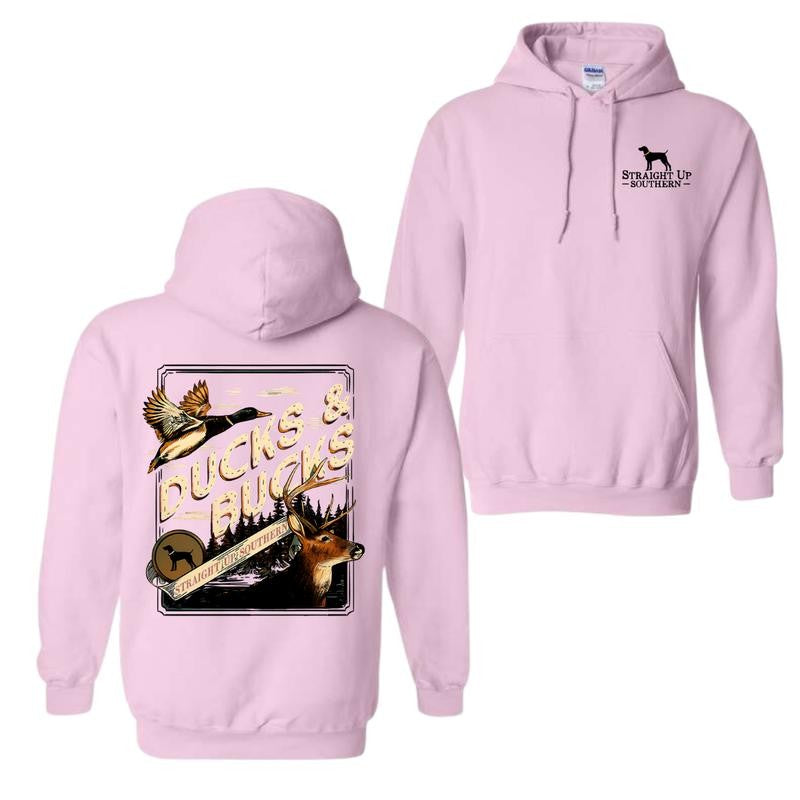 Ducks and Bucks - Mallard Duck and Whitetail Buck Hunting Hoodie - Youthful & Vibrant - Every Size Available