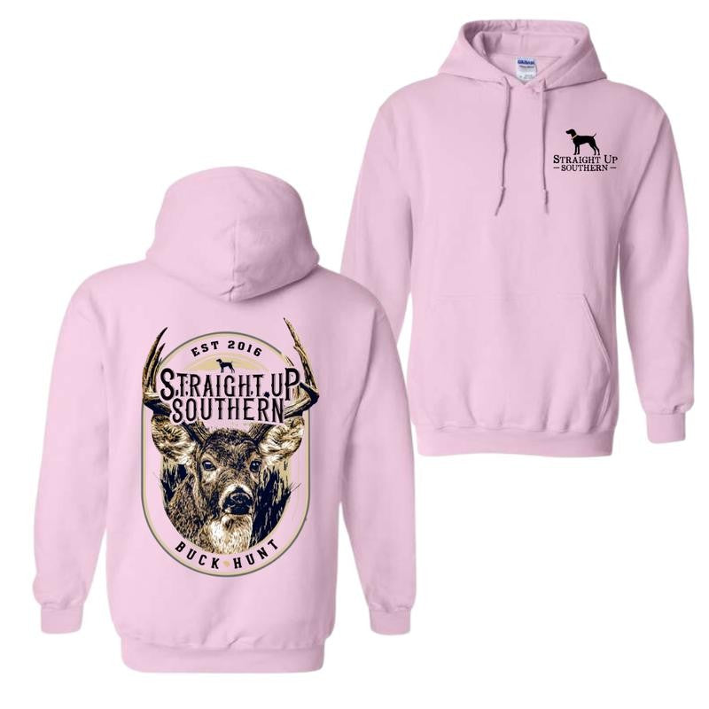 Straight Up Southern Buck Hunt Hoodie - Authentic Southern Design, Comfortable and Durable, Hoodie for Men, Hoodie for Women, High-Quality