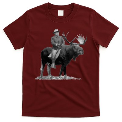 Teddy Roosevelt Riding A Bull Moose T-Shirt