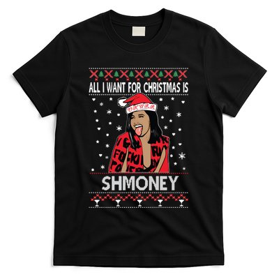 Ugly Christmas Sweater Cardi B All I Want For Christmas Is Shmoney T-Shirt