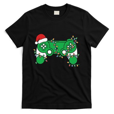 Video Game Controller Christmas Santa Hat Gamer T-Shirt