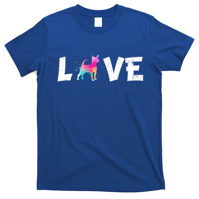 Watercolor Colorful Chihuahua Dog Love Pocket Cute Gift T-Shirt