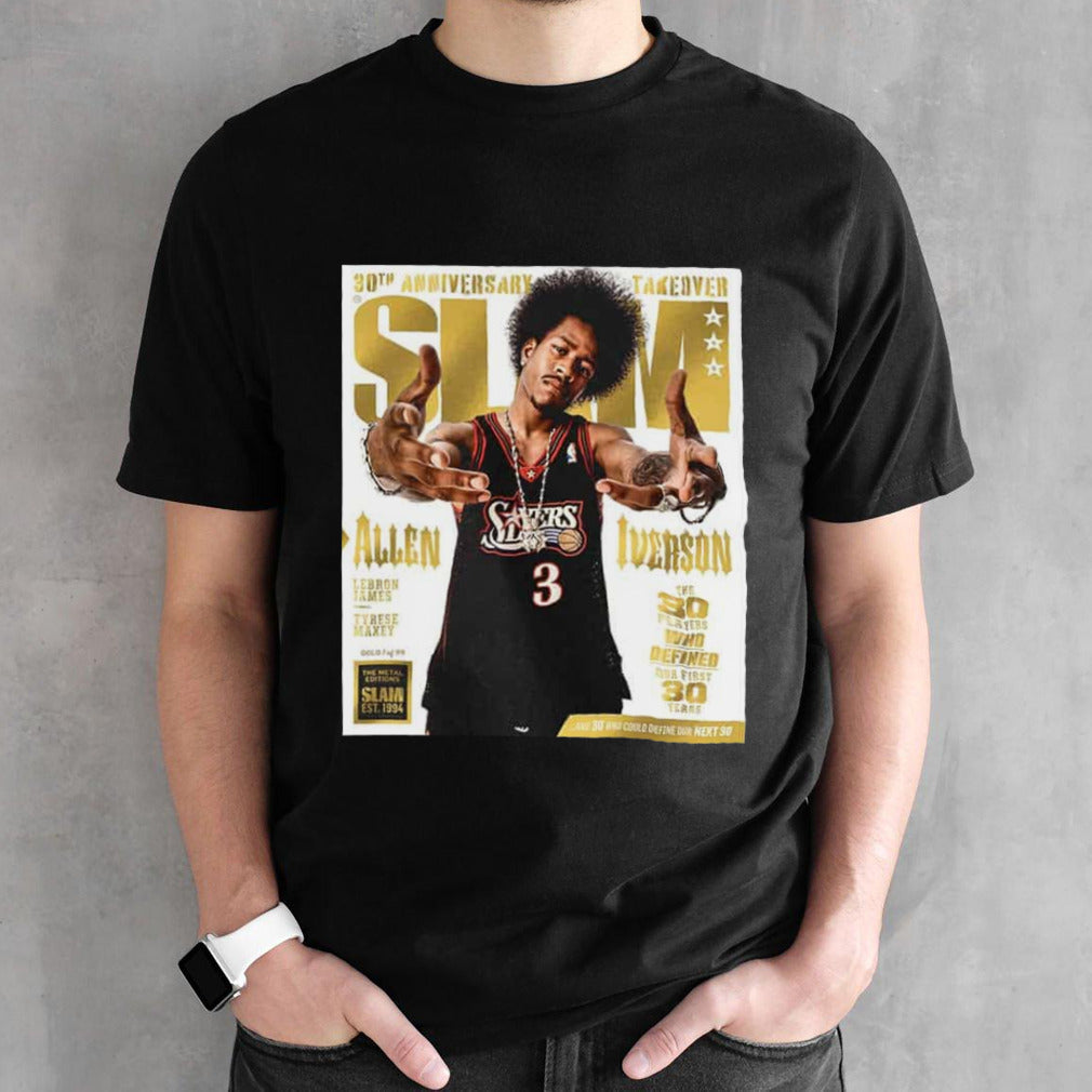 30th Anniversary Takeover The Golden Metal Editions Slam Est 1994 Allen Iverson The 30 Players Who Defined Our First 30 Years T-Shirts