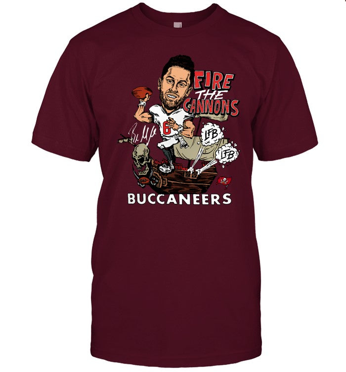 Homage Baker Mayfield Red Tampa Bay Buccaneers Caricature Shirt