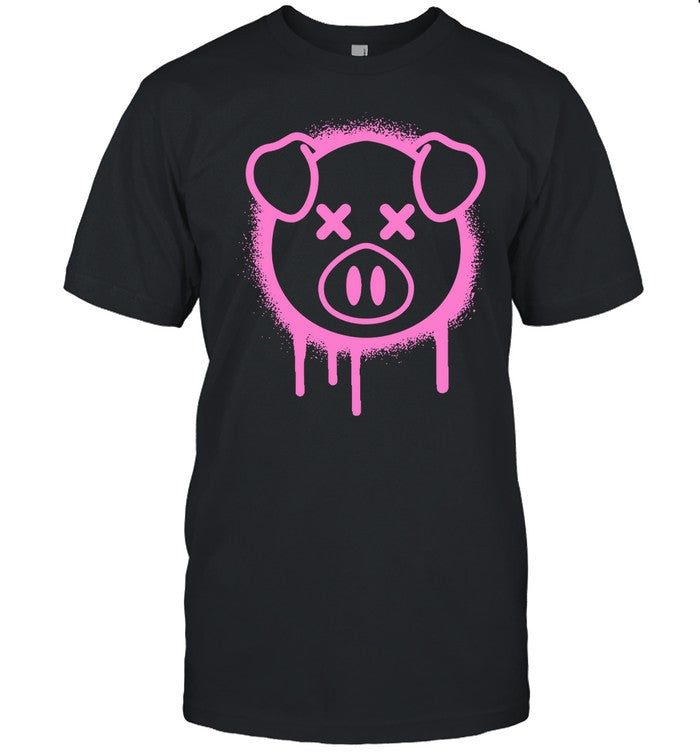 Spray Paint Pig Black Shirt