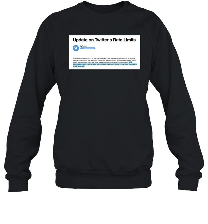 Update On Twitter's Rate Limits Hoodie