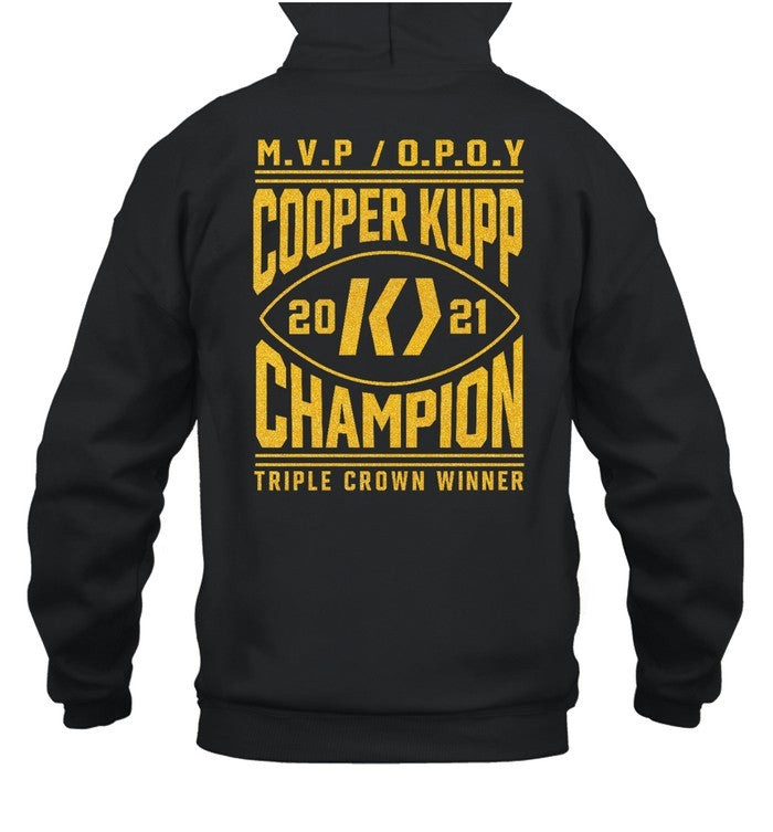 Mvp Opoy Cooper Kupp 2021 Champion Triple Crown Winner Hoodie