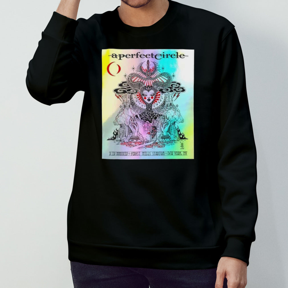 A Perfect Circle Show Rainbow Foil Forest Hills Goddess Forest Hills On V Iv Mmxxiv At Stadium New York Ny T-Shirt