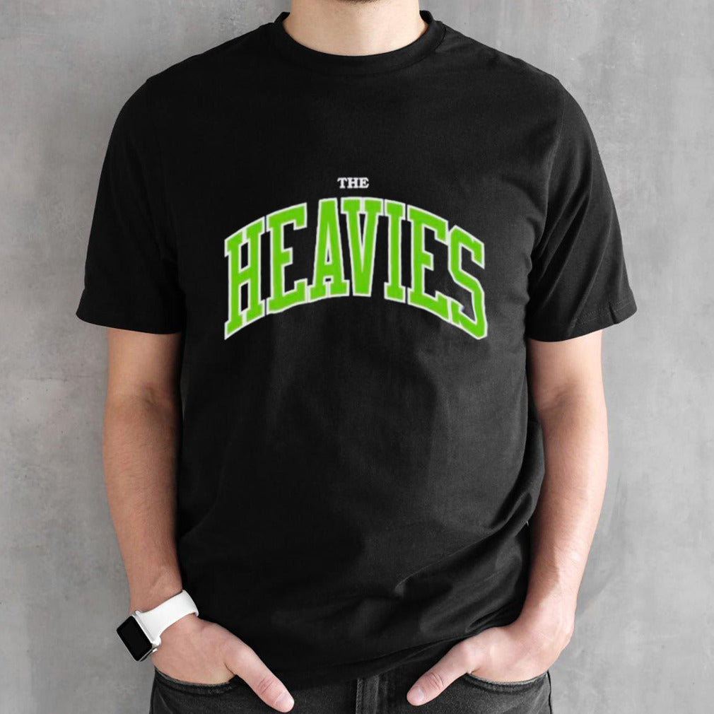 Andrew Schulz wearing the Heavies shirts