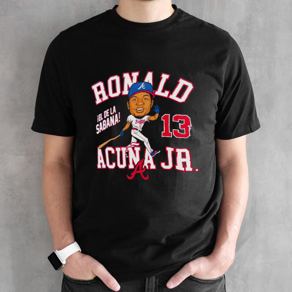 Atlanta Braves Ronald AcuÃ±a Jr. caricature shirt