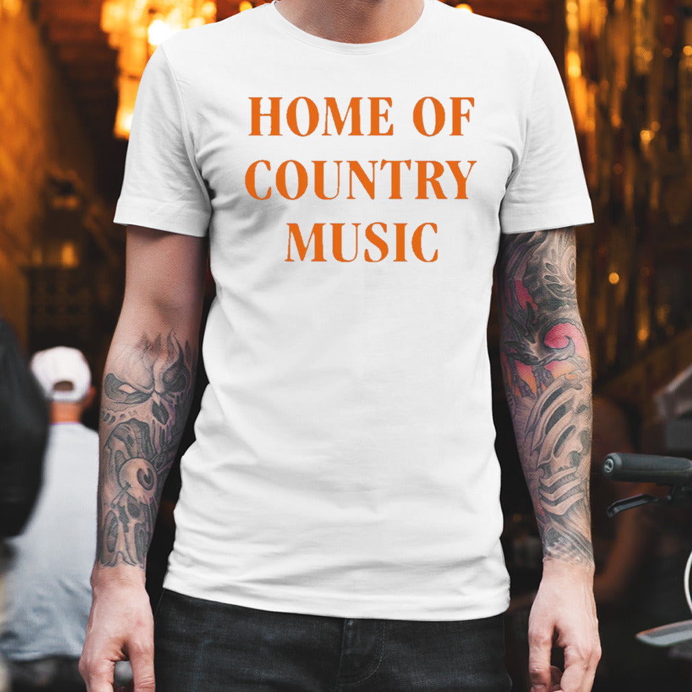 Bailey Zimmerman wearing home of country music shirt