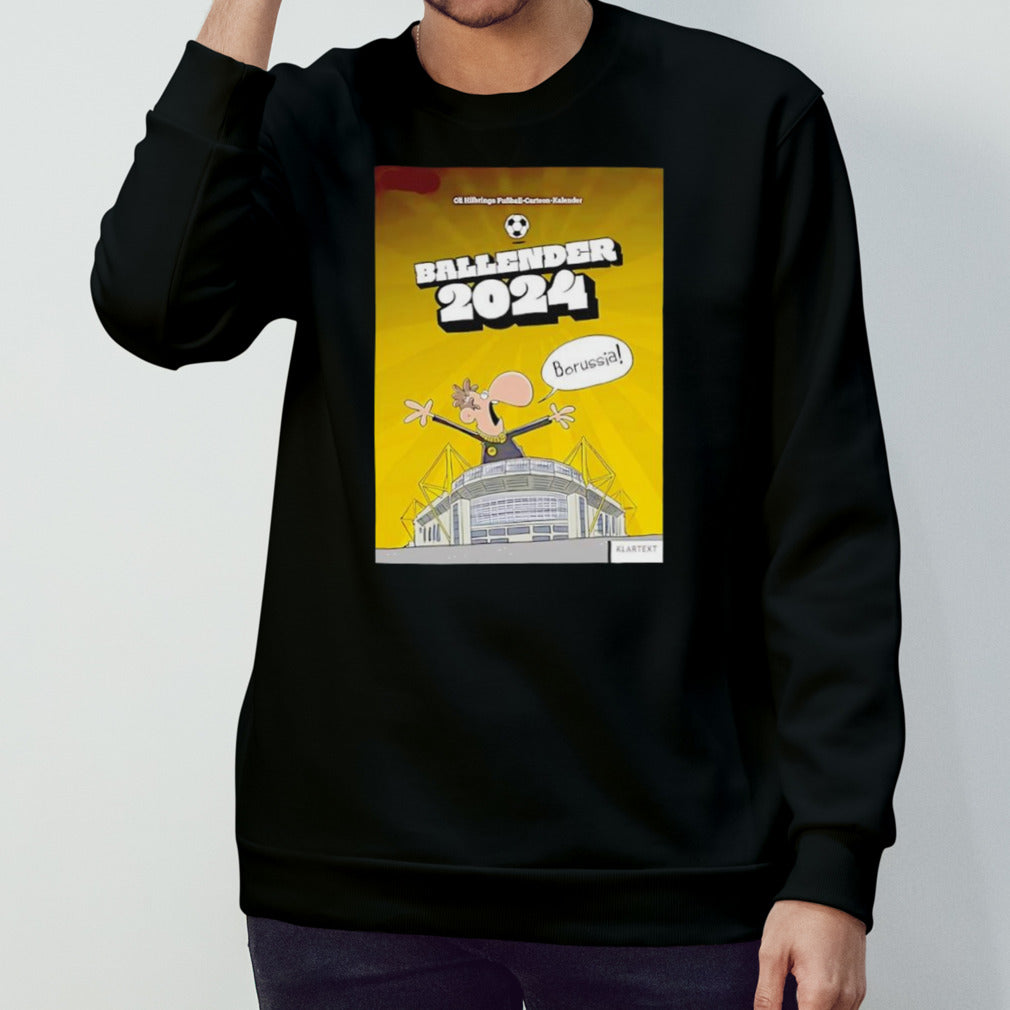 Ballender Borussia Dortmund 2024 Der Fussball Cartoon Kalender t-shirt