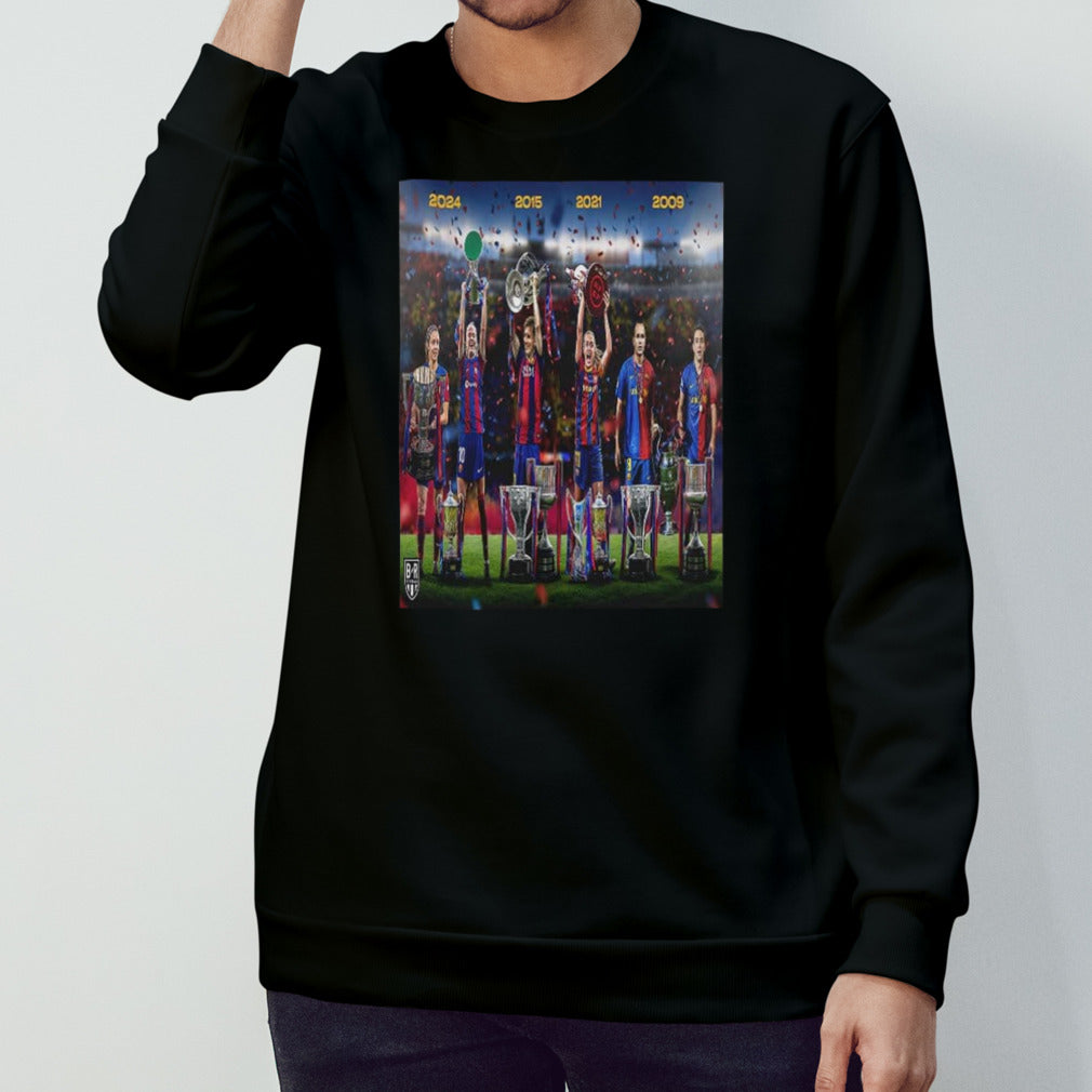 Barcelona Have Four Trble Teams Barca Womens Clean Sweep Of Trophies Movem El Mon Campioni Dâ€™Europa Europe Champions 2024 shirt