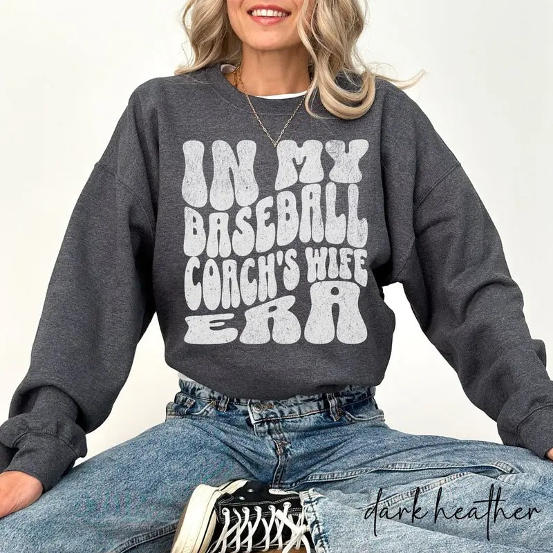 Baseball Coach's Wife Sweatshirt, Baseball Shirt, Baseball Coach Gift, Women's Game Day Sweater