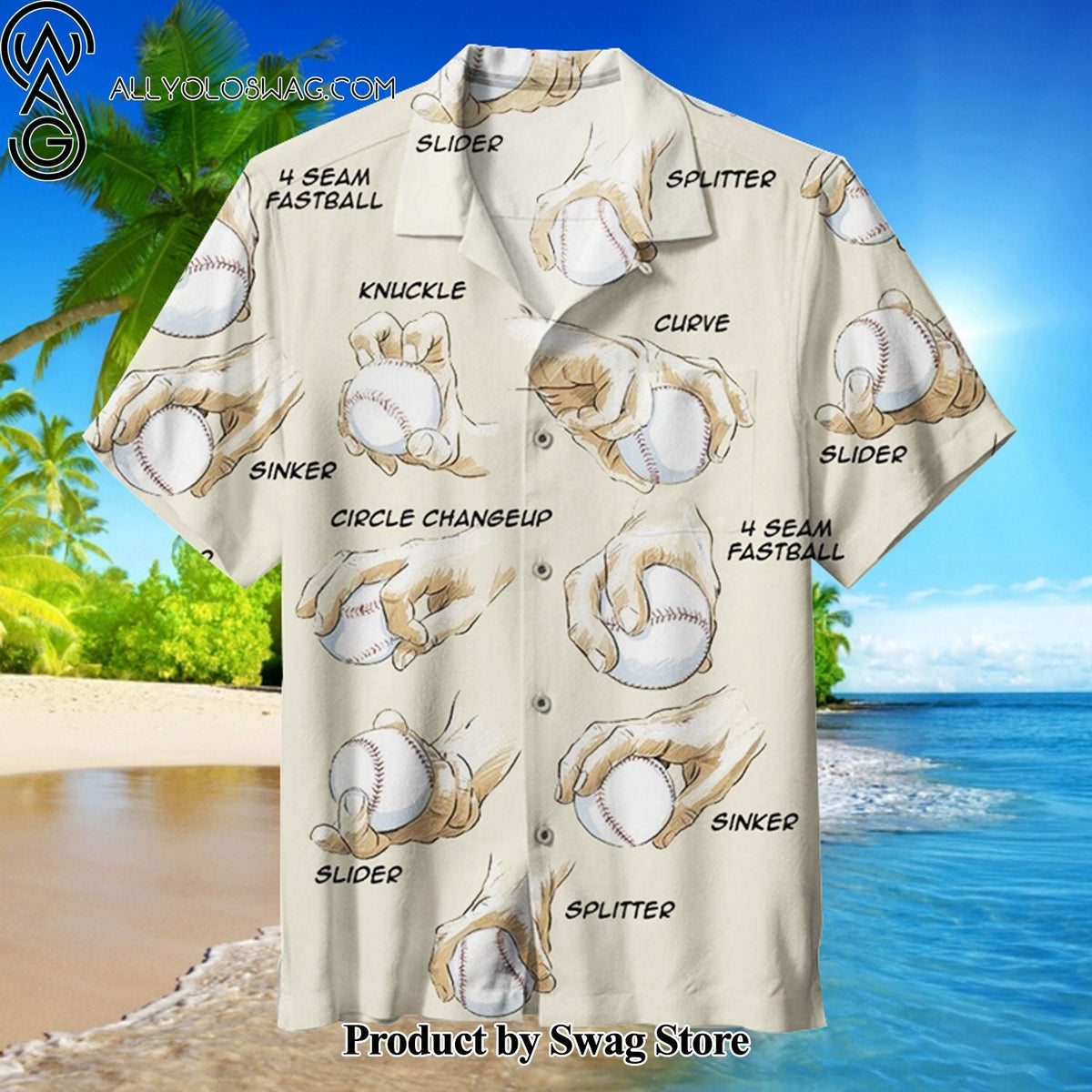Baseball Pitching Grips Friday Casual Hawaiian Shirt