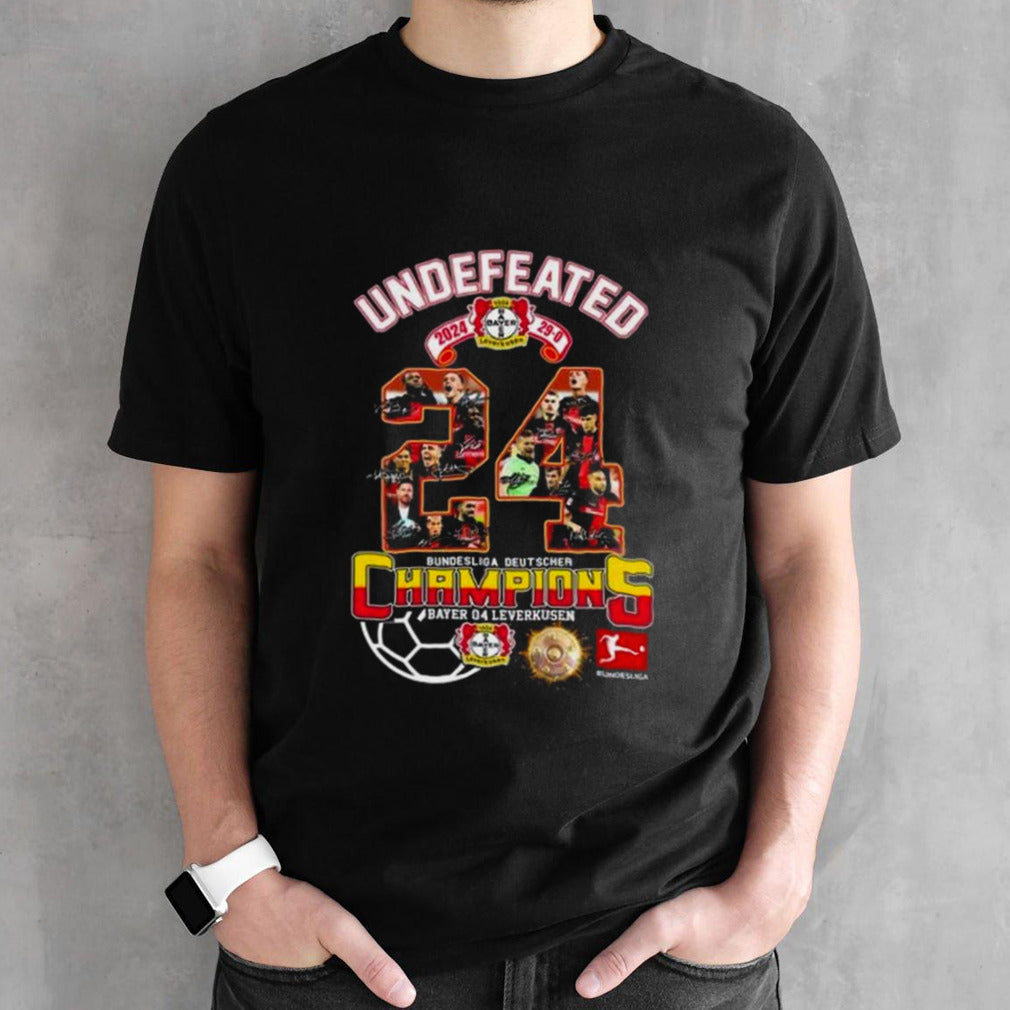 Bayer 04 Leverkusen Undefeated 2024 Bundesliga Deutscher Champions Signatures Shirts