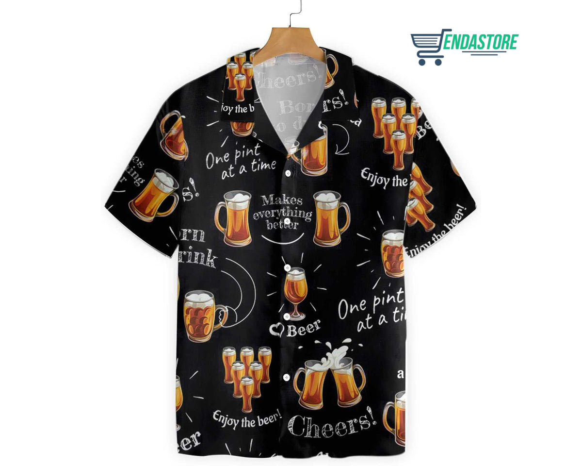 Beer Born To Drink Hawaiian Shirt