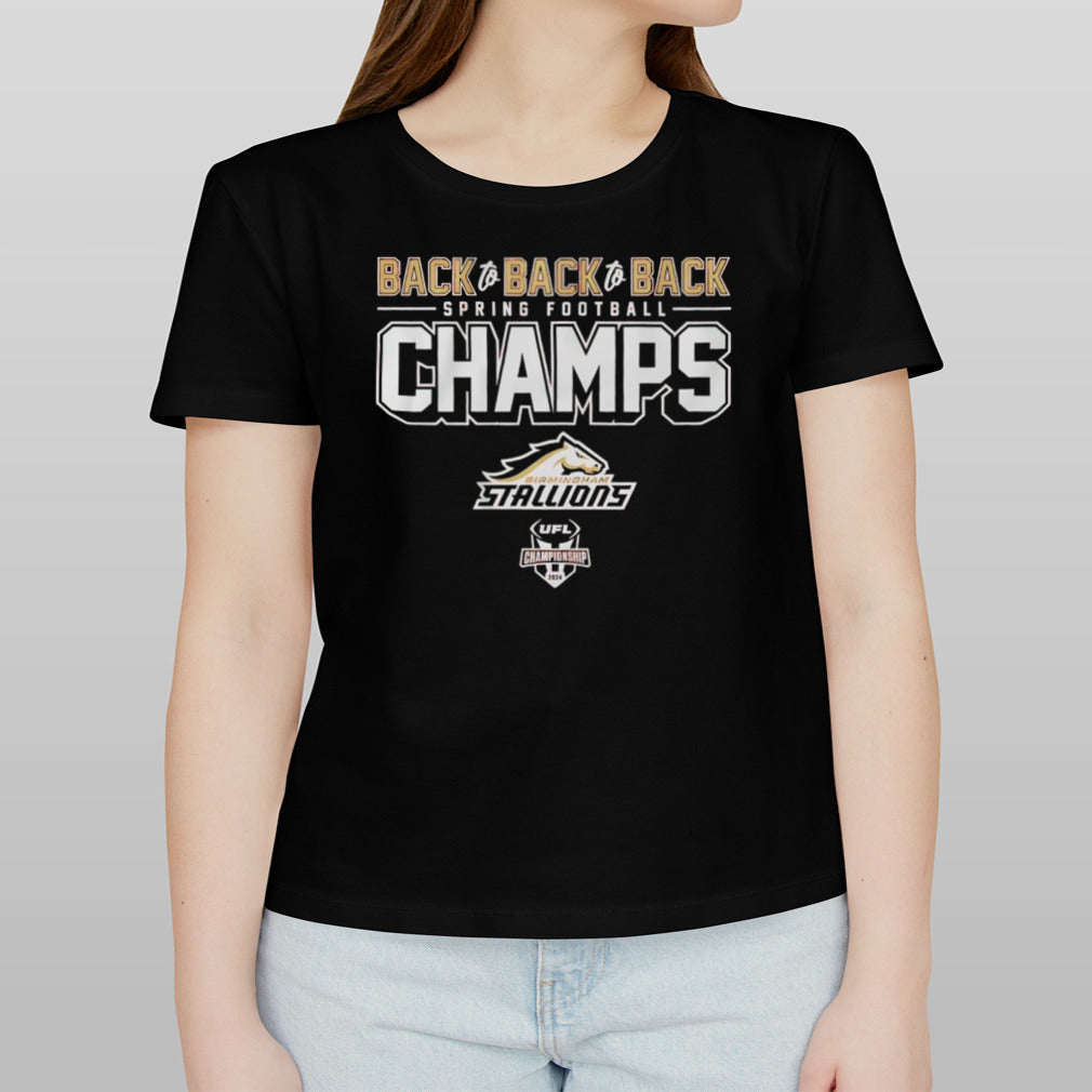 Birmingham Stallions 2024 Back-to-back-to-back Spring Football Champs shirt