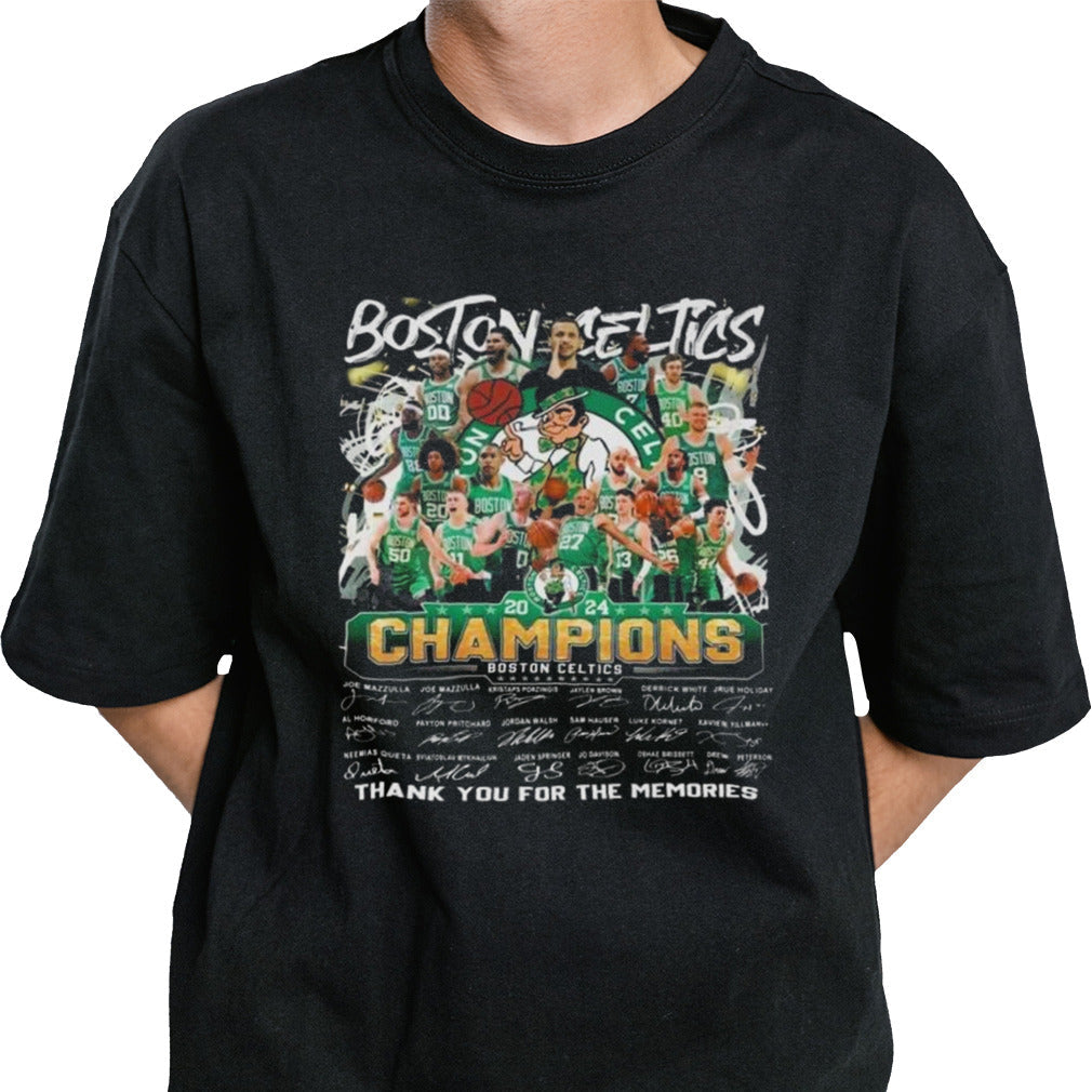 Boston Celtics Basketball Team Thank You For The Memories 2024 Champions Signatures Shirt