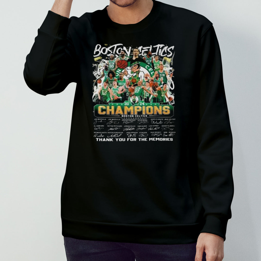 Boston Celtics Basketball Team Thank You For The Memories 2024 Champions Signatures Shirt