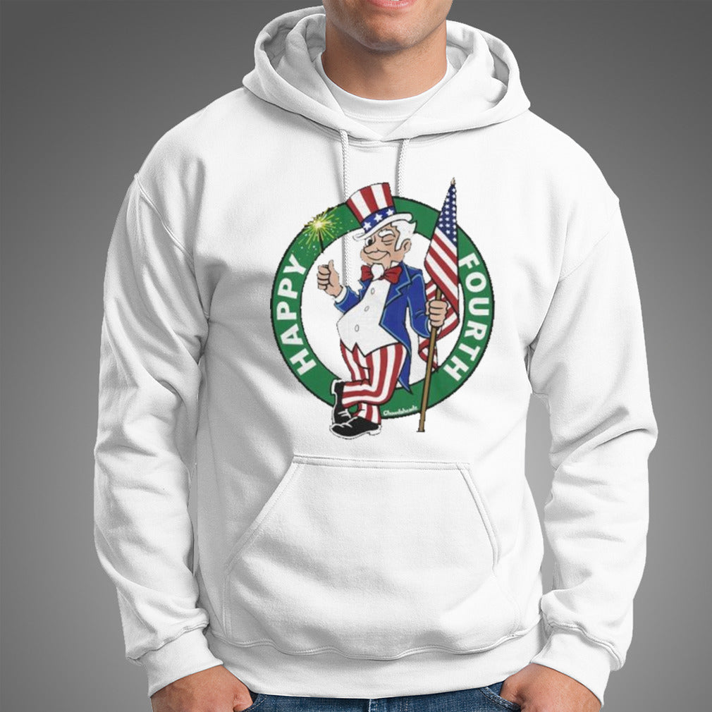 Boston Celtics Happy Fourth Uncle Sam Circle Logo T-Shirt