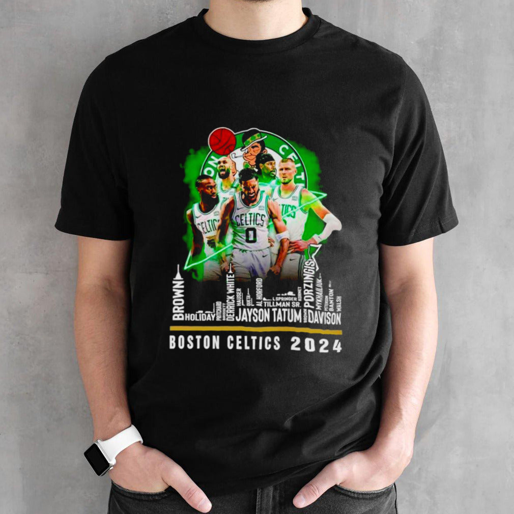 Boston Celtics basketball 2023 City Player Names fan shirts