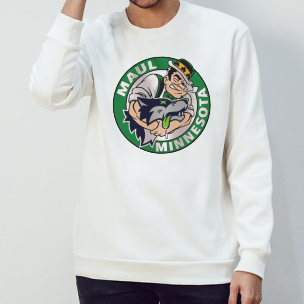 Boston Celtics maul Minesota Timberwolves logo shirt