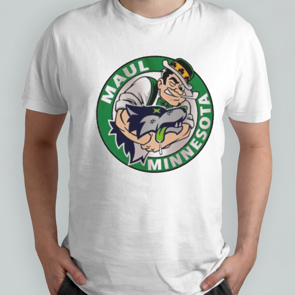Boston Celtics maul Minesota Timberwolves logo shirt