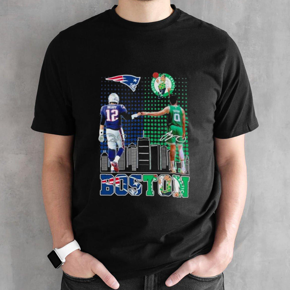 Boston Sports Teams Jayson Tatum And Tom Brady Signatures shirt