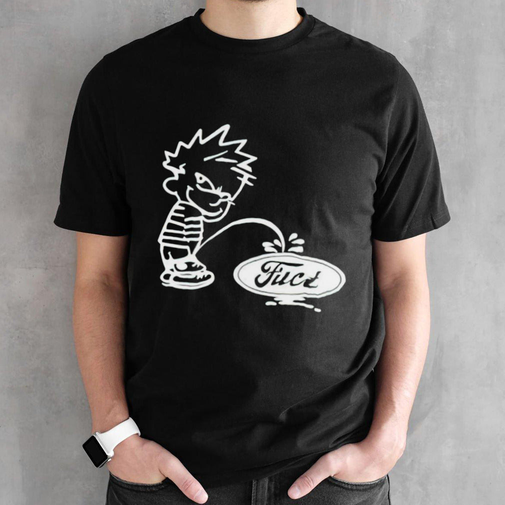 Calvin peeing on fuct shirts
