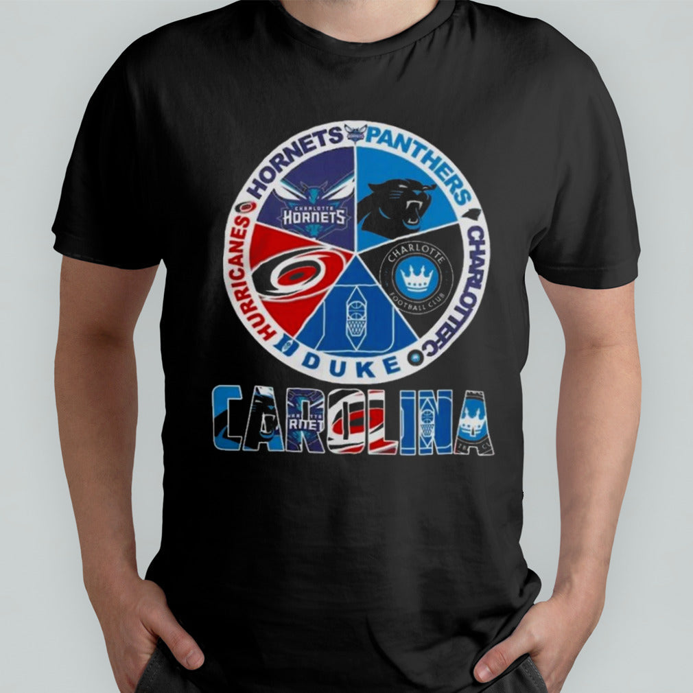 Carolina All Team Sports Hornets Panthers Charlotte Fc Duke And Hurricanes Logo Shirt