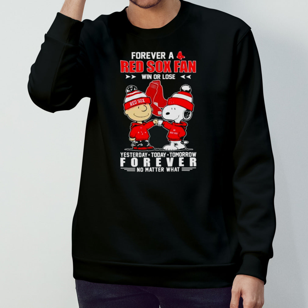 Charlie Brown and Snoopy forever a Red Sox fan win or lose shirt