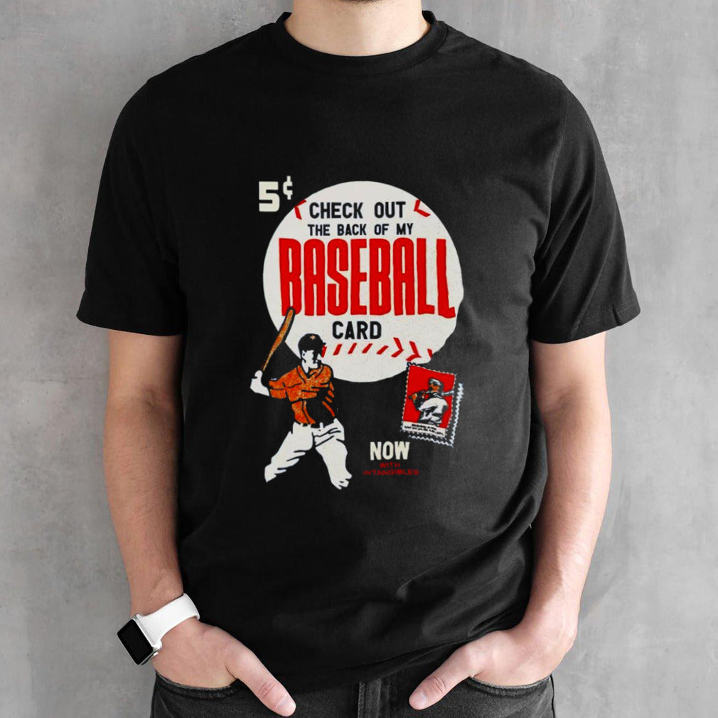 Check out the back of the baseball card shirts