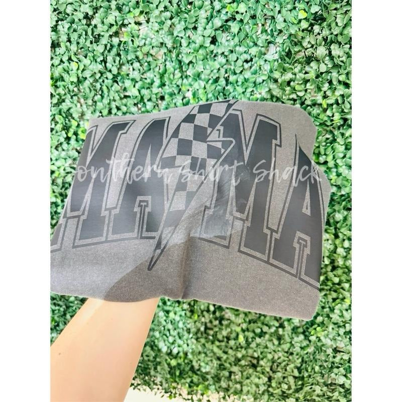 Checkered Bolt Mama T shirt  | Pepper comfort colors T shirt top