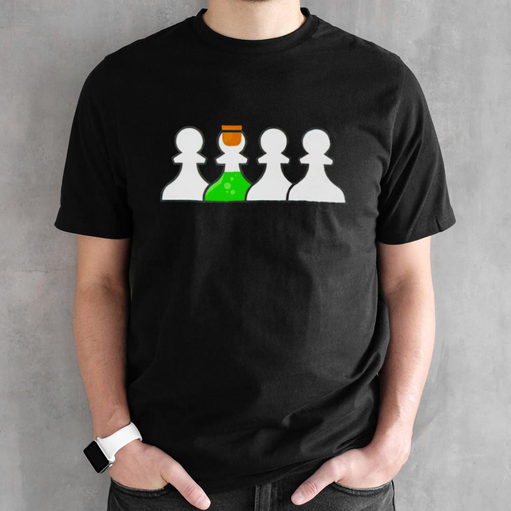 Chess Von Doom wearing poison pawn shirts