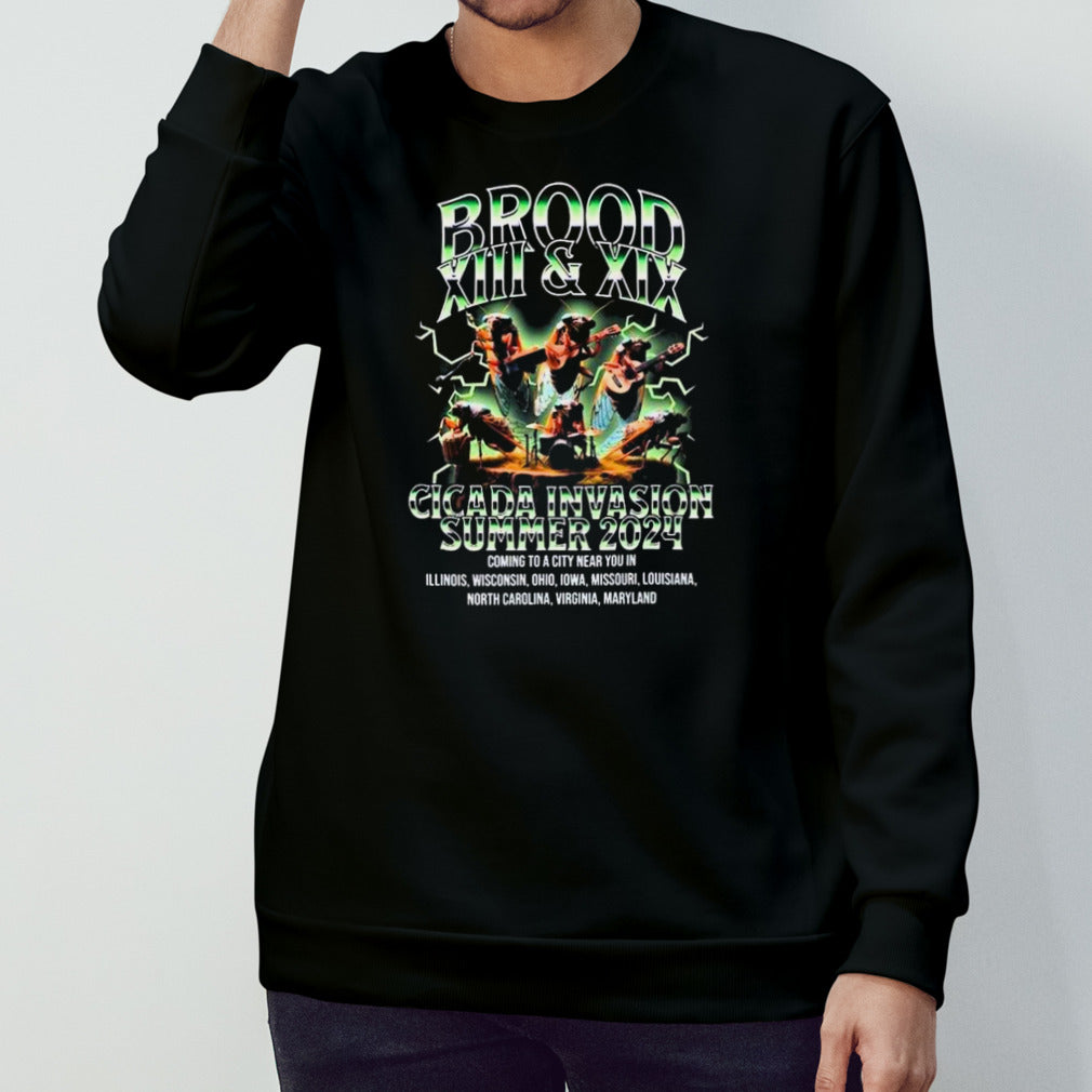 Cicada Summer 2024 Brood Xiii Brood Xix Vintage Bootleg 80s Band Style T-shirts