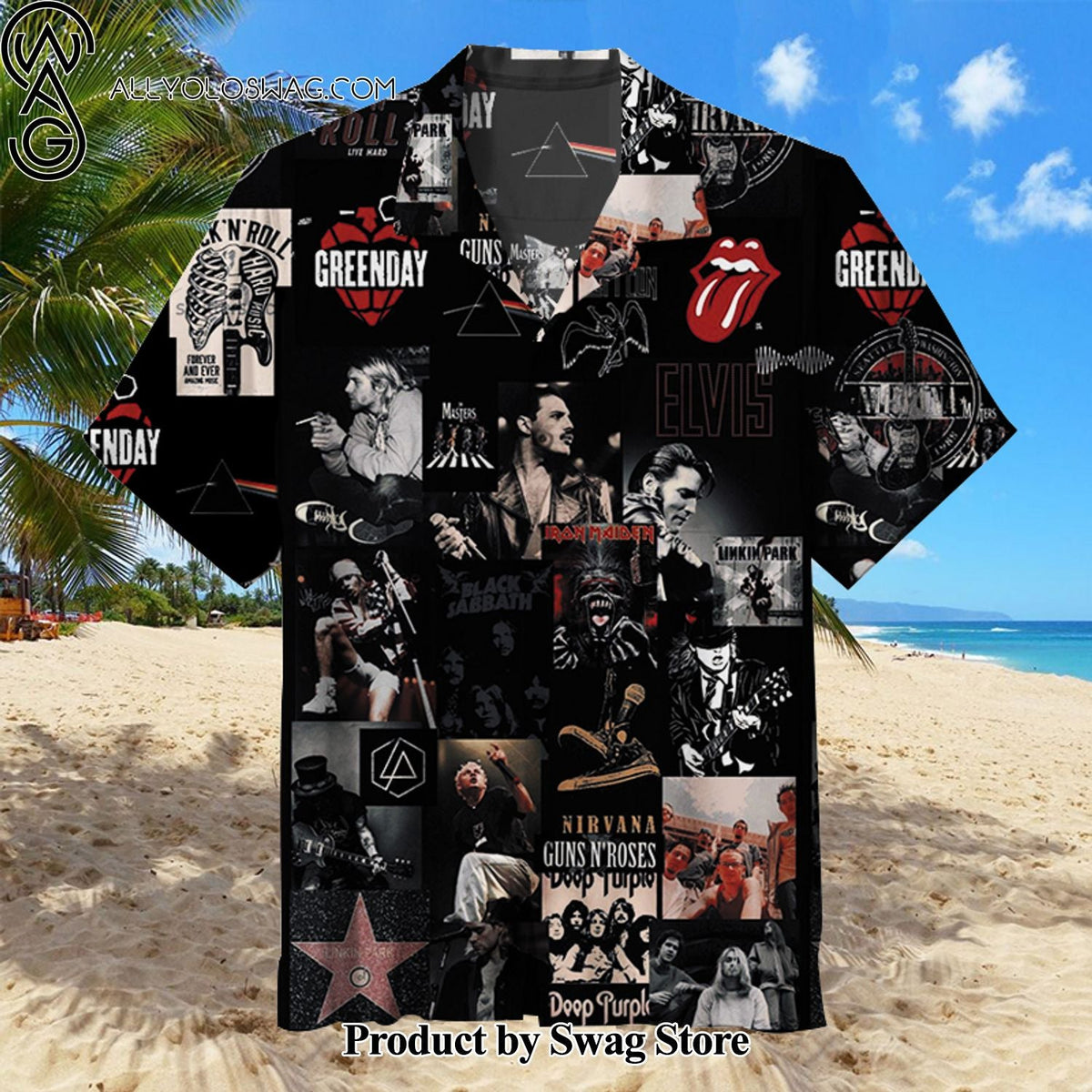 Classic Rock Band Soft Fabric Hawaiian Shirt