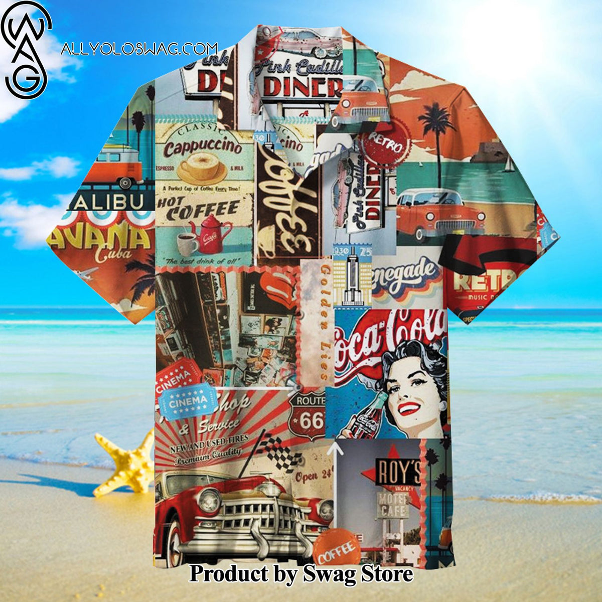 Classic summer drink Sustainable Hawaiian Shirt