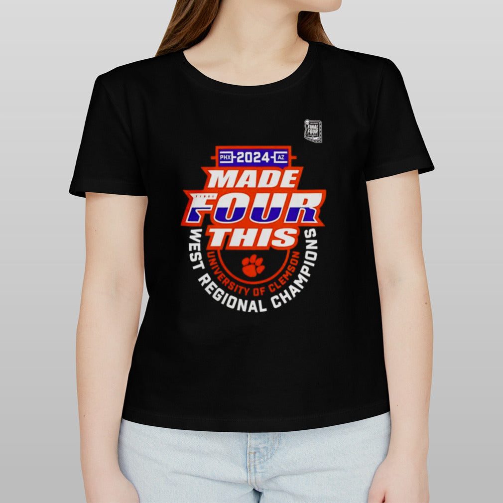 Clemson Tigers 2024 NCAA Menâ€™s Basketball Tournament March Madness Final Four Regional Champions shirt