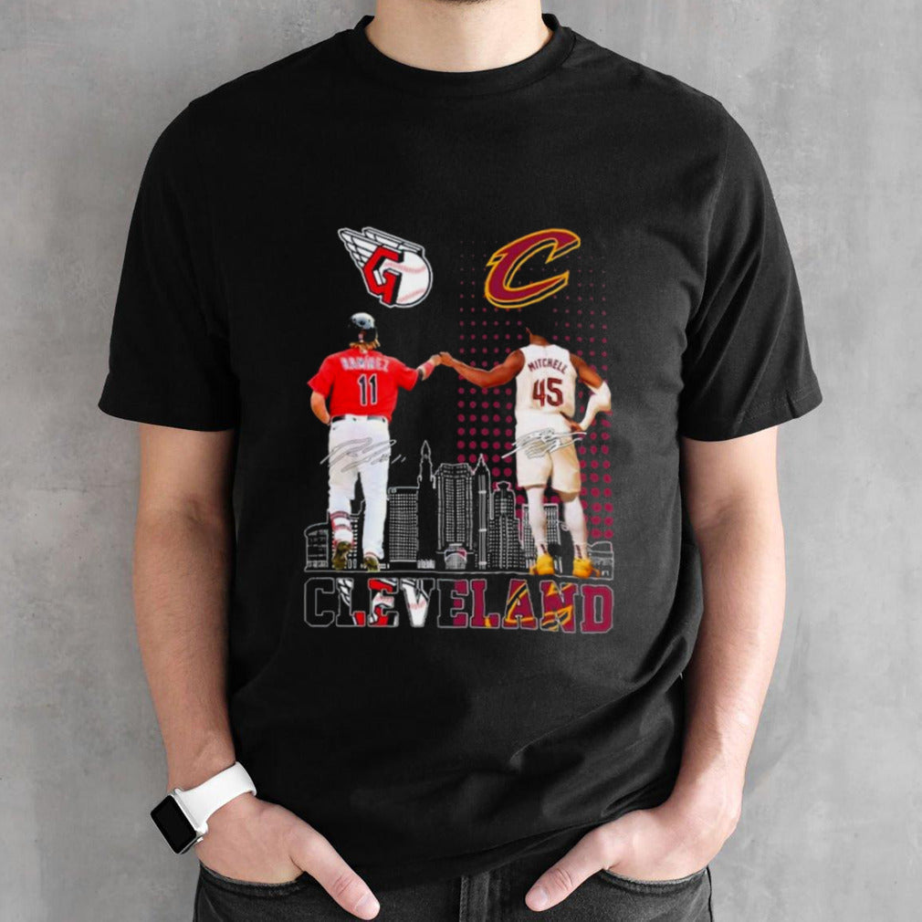 Cleveland Sports Teams Jose Ramirez And Donovan Mitchell Signatures Shirt
