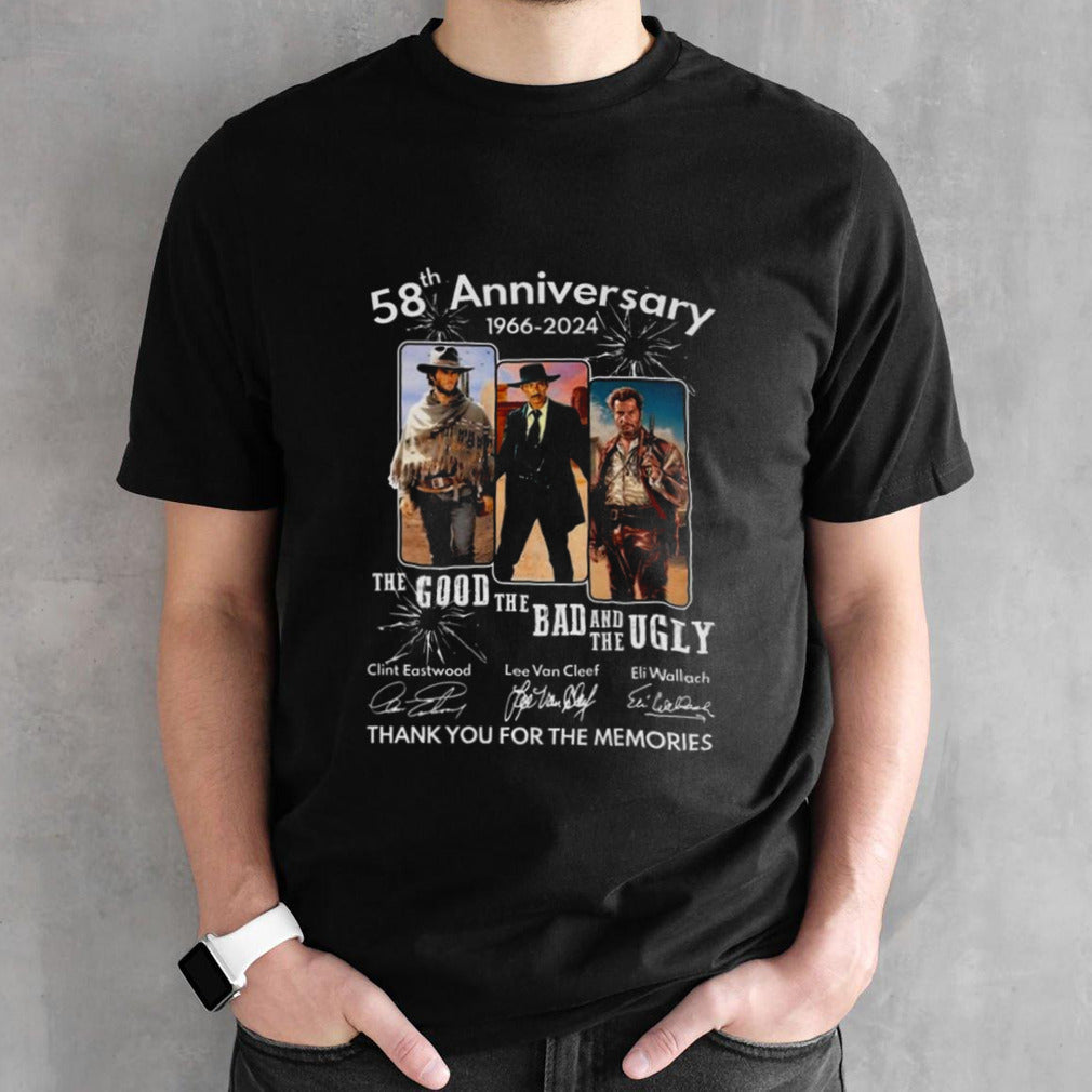 Clint Eastwood 58th Anniversary 1966-2024 The Good The Bad The Ugly Signatures Shirts