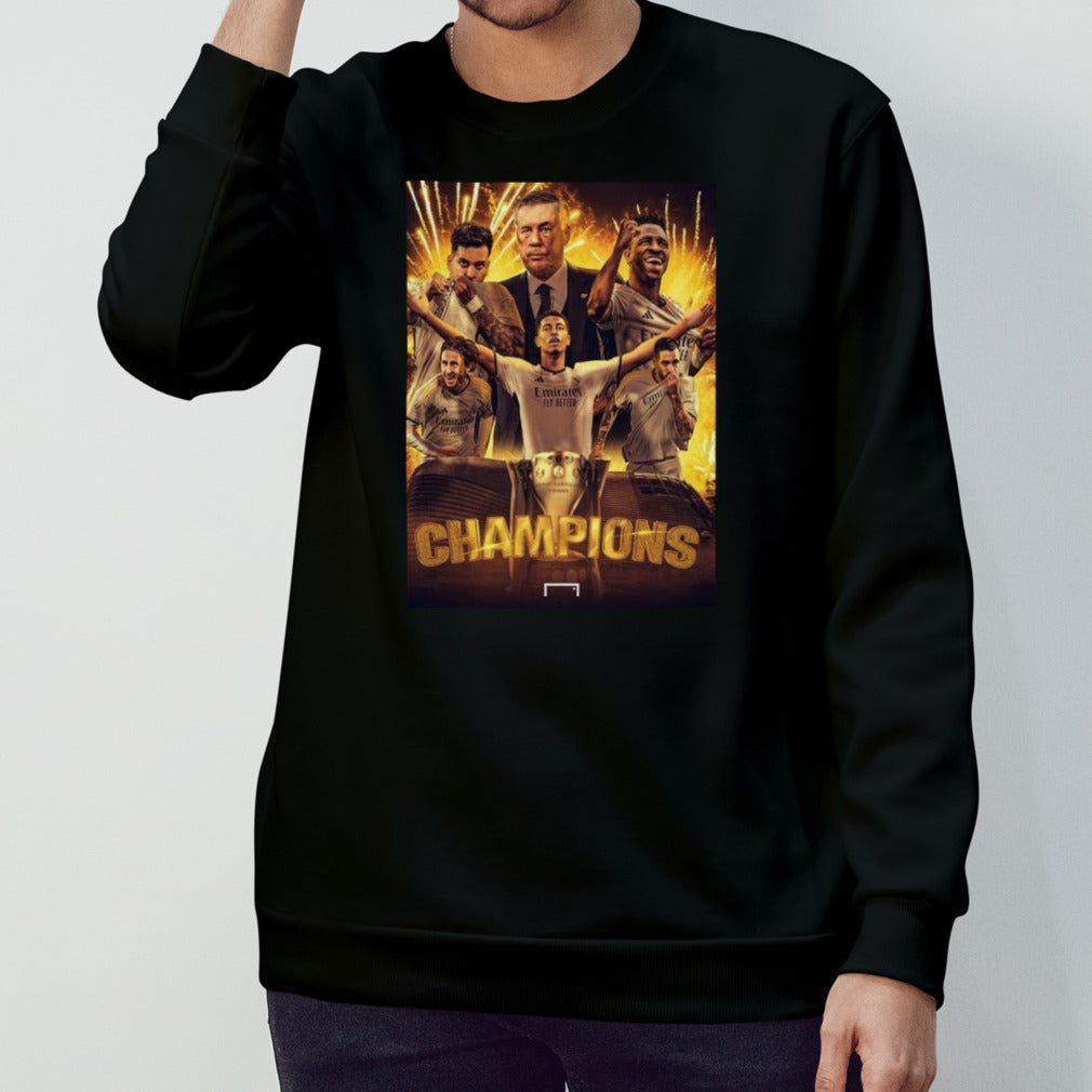 Congratulation Real Madrid And Carlo Ancelotti Champions La Liga 2024 Unisex T-Shirt