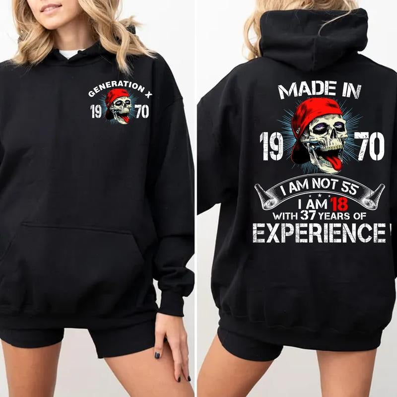 Custom Year Generation X Hoodie New version, The FAFO Generation Hoodie, Raised on Hose Water and neglect, 100% Cotton, Two-Sided Design Menswear Grey Polyester