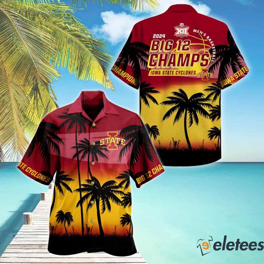 Cyclones 2024 Big 12 Men's Basketball Conference Tournament Champions Hawaiian Shirt
